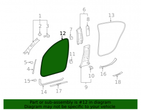 Door seal front right Lexus GS300 GS350 GS430 GS450h 06-11