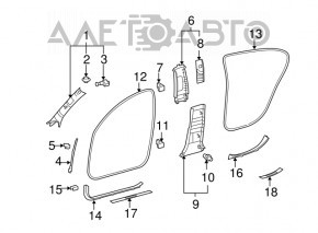 Door seal front right Lexus GS300 GS350 GS430 GS450h 06-11