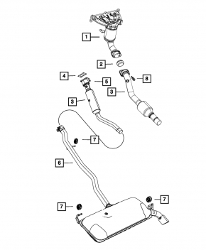 Muffler rear part with barrel Jeep Compass 11-16 2.4