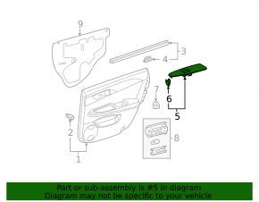 Rear left window lift control trim Toyota Avalon 05-12 wood grain