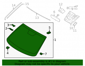 Hyundai Tucson 22-24 windshield with camera, humidity sensor, and rain sensor
