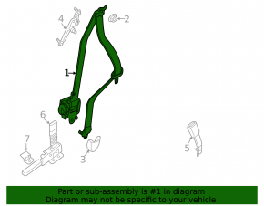 Nissan Pathfinder 13-13 Black Driver's Seat Belt