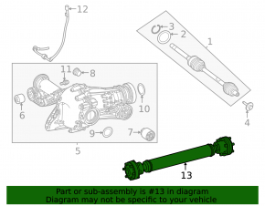 Driveshaft front propeller Mercedes W167 GLE 350 20-23 2.0T AWD