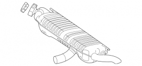 Mercedes W167 GLE 53 20-24 3.0h AMG rear muffler barrel, sawed off