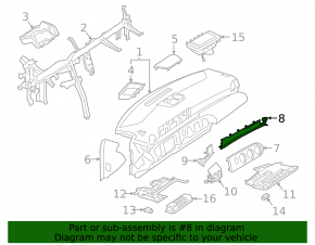 Right front panel trim for Mercedes A-class V177 19-22, silver with backlight