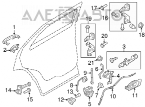 Ford Explorer 11-19 keyless rear left door handle mechanism