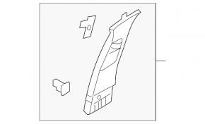 Ford C-Max MK2 13-18 center pillar trim, upper right, gray