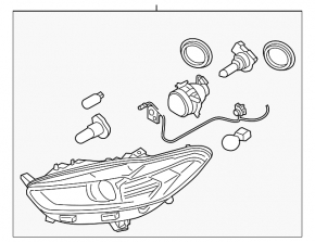 Headlight front right bare Ford Fusion mk5 13-16