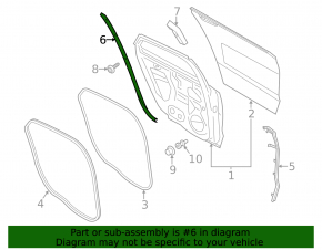 Door seal lower rear left Ford Fusion mk5 13-20 rear