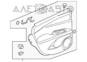 Door trim card rear left Lincoln MKX 16-18 leather, beige, brown armrest, wood insert