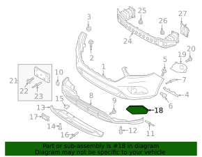 Bumper grille left Ford Escape MK3 17-19 rest mat