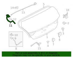 Trunk lid hinge left Nissan Maxima A36 16-23