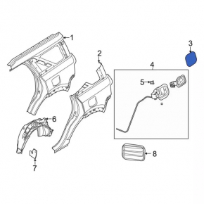 Fuel filler flap with housing Ford Bronco Sport 21-25