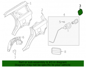 Fuel filler flap with housing Ford Bronco Sport 21-25