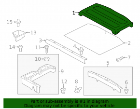 Rear shelf Mitsubishi Outlander Sport ASX 10-24 black