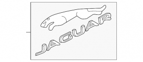 Jaguar XE 17-20 tailgate badge emblem with lettering