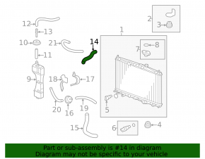 Upper cooling hose for Honda CRZ 11-16