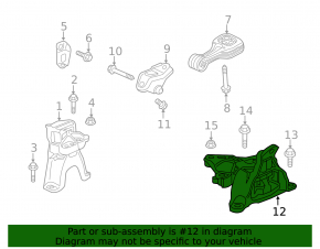 Left engine mount for Honda Civic X FC 16-21 2.0 automatic transmission