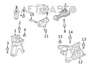 Left engine mount for Honda Civic X FC 16-21 2.0 automatic transmission