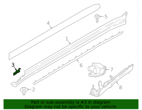 Threshold bracket right BMW X5 G05 19-23 small