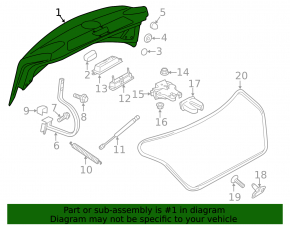 Trunk lid VW Passat b7 12-15 USA