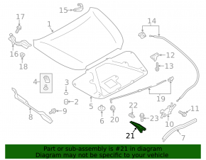 Subaru XV Crosstrek 13-17 Hood Support Stick Latch Bracket