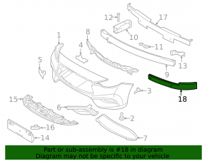 Front bumper reinforcement bar left Infiniti QX30 17-19