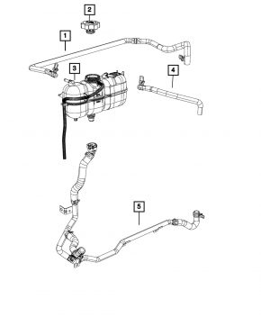 Cooling pipe return tank-engine Jeep Cherokee KL 19-23 2.0T