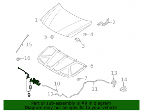 Hyundai Elantra 21 Hood Lock - with Sensor