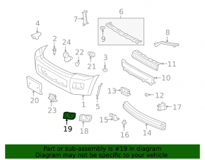 Left bumper grille Toyota Sequoia 08-17 under fog lights
