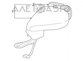 Left side mirror for Lexus LS460 LS600h 07-09 without mirror element