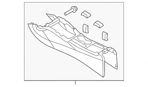 Central console armrest and cup holders Audi A4 B8 13-16 rest