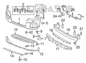 Front bumper lip for Audi Q3 8U 16-18 for a solid bumper, scratches