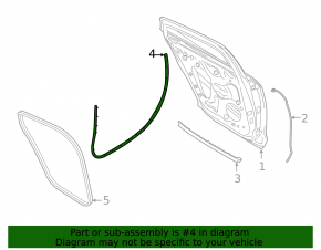 Porsche Taycan 20-26 rear right door seal