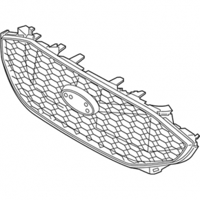 Grill grill Ford Edge 19-24 without chamber, ST, black gloss
