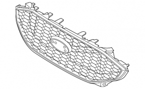 Grill grill Ford Edge 19-24 without chamber, ST, black gloss