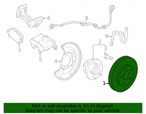 Front left brake disc for Chevrolet Volt 11-15