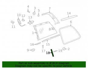 Side window trim, rear left, Mercedes X164 GL