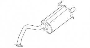 Rear muffler with barrel Nissan Sentra 13-19 without nozzle