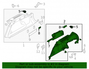 Arch trim left Volvo V90 17-21 usa T5, T6 black
