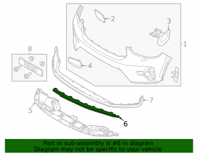 Volvo C40 22-24 front bumper center lip molding, gloss black