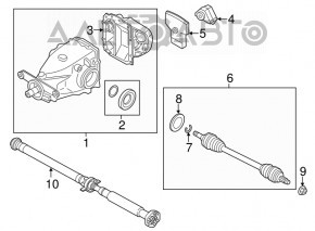 Drive axle rear left BMW 3 F30 12-18 d-31mm missing outer CV joint
