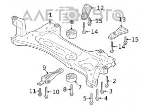 Front left subframe burdock VW Atlas 18-24