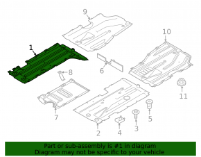 Front right underbody protection BMW X3 F25 11-17