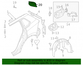 Fuel filler flap housing VW Tiguan 18-24 complete