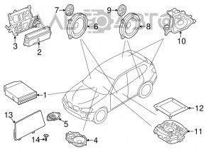 Speaker tweeter rear left door BMW X5 G05 19-26 Harman Kardon