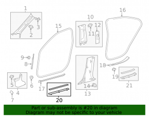 Door sill trim front left outer Lexus ES300h ES350 13-18 chrome, butt