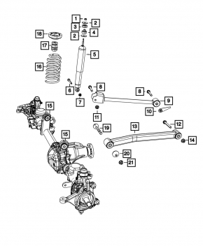 Front left shock absorber Jeep Wrangler 07-17