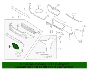 Right fog light frame for Subaru Solterra 23-26