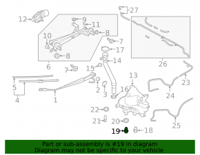 Subaru Forester 19-SK Rear Window Washer Motor